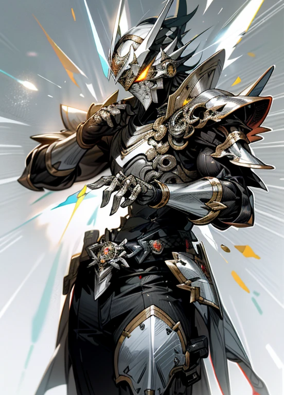 A pair of sterling silver daggers,Divine brilliance,clean,Warriors of the Gods,Mecha,Kamen Rider,Armor Warriors,Thin armor,assassin,assassin,sneak,phantom,Blazing fast speed
