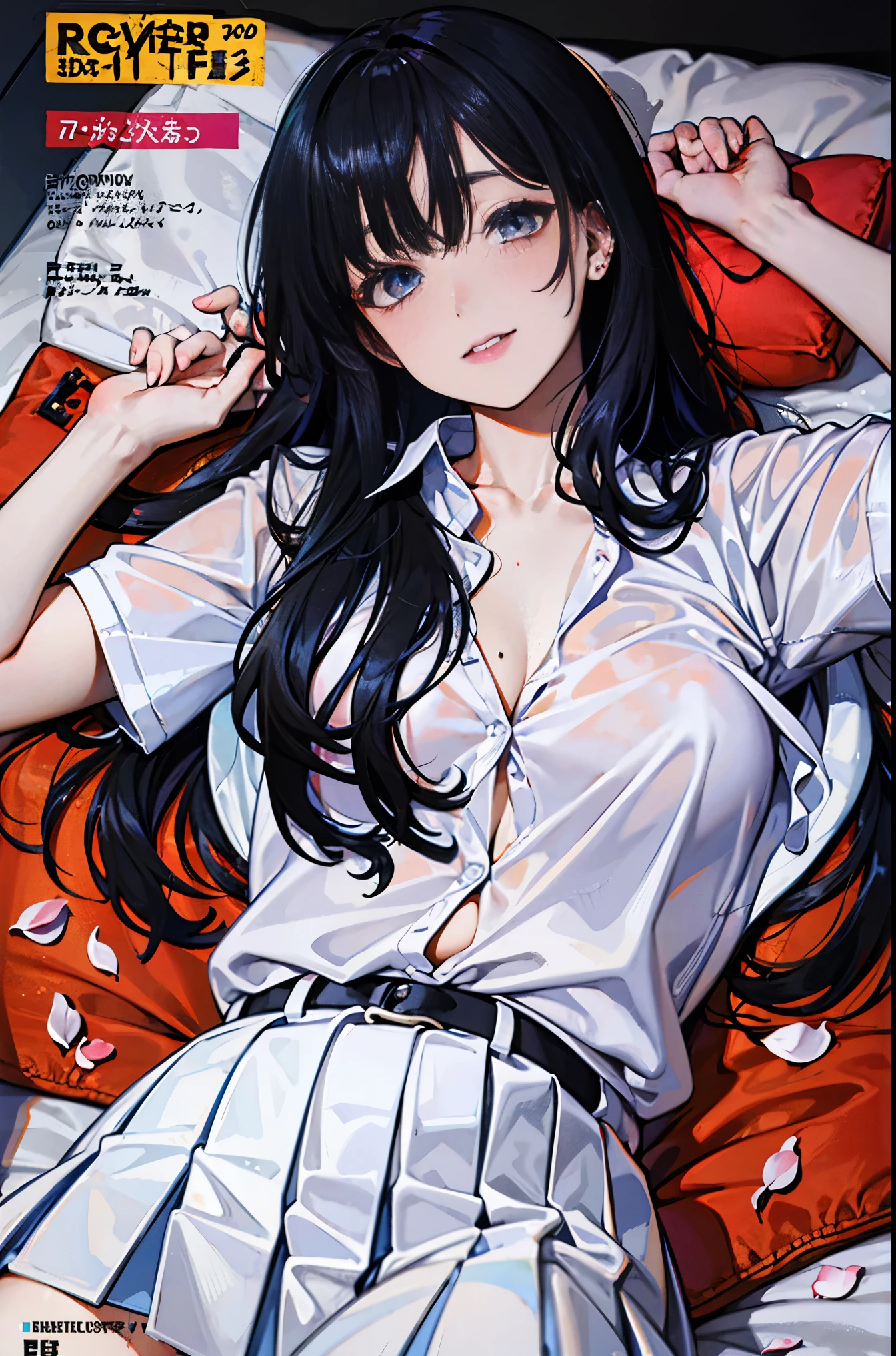 obra de arte, melhor qualidade, corpo todo, 1 garota, franja, black gargantilha, black gravata, cabelo loiro, blue saia, corar, pulseira, seios, gargantilha, clothes em volta waist, clavicle, collared camisa, tiro de vaqueiro, dress camisa, piercing de orelha, eyebrows visible through hair, cabelo gradiente, sorriso, melhorar, joia, kogal, Cabelo longo, olhando para o espectador, loose gravata, gravata, piercing, Xadrez, Xadrez saia, pleated saia, olhos vermelhos, anel, Uniforme escolar, camisa, saia, sorriso, Sozinho, white camisa, rua, sky, flores de cerejeira, Petals,illustration, (Revista:1.3), (cobrir-style:1.3), modaable, Mulher, vibrante, Roupa, posando, frente, colorida, dynamic, Fundo, elementos, confiante, expression, containment, declaration, accessory, majestoso, enrolado, em volta, Tocar, cena, texto, cobrir, audacioso, chamativo, Title, fashionable, Fonte, cativante, Title, maior, impressionante, moderno, Tendencies, foco, moda,