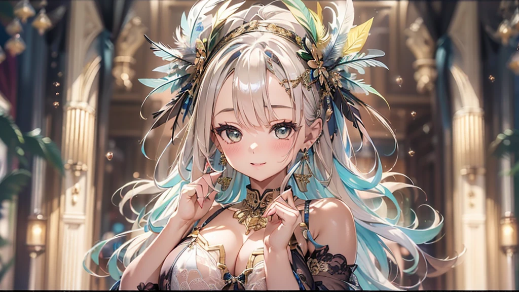 過去最高のmasterpiece、beautiful美しさ, 3D two-dimensional, rich, blonde, skirt, stockings, high heels, star、(Highly detailed CG Unity 8K wallpaper),(masterpiece), (最高quality), (Super detailed), (best work),(best shadow), (sharp eyeliner, eye shadow, fine eye:1.1), (超High resolution,realistic,最高quality,realistic),(8K,RAW photo,最高quality,star),mature woman、sensual curves、huge breasts、thighs、bubble、お尻のmasterpiece, 最高quality, Super detailed, full body shot, mature woman, beautiful mature woman, nightgown and underwear, enchanting smile, thick lips, Chubby lips, blush, looking at the viewer, provocative expression, beautifulhair型, cleavage, Plump、curvy hips、attractive face、sexy lingerie、an inviting gaze、Expression of emotions、Lewd underwear、(((erotic see-through lingerie set)))、Standing position、gorgeous accessories 、big breastsの女性, bare shoulders, 金色のhair, colored feather, metal ornaments, colored flowers, particle, light, (masterpiece, 最高quality, 最高quality, official art, beautiful and aesthetic:1.2), (1 girl:1.5), very detailed,(fractal art:1.1),(colorful:1.1)、(flowers:1.3),most detailed,(zentangle:1.2), (dynamic pose), (abstract background:1.3), (shiny skin), (lots of colors :1.4), ,(earrings:1.4), (feather:1.4),masterpiece, 最高quality, Super detailed, 30~40 years, full body shot, beautiful 、さまざまなhair型，gold headband，plump breasts，beautiful，greek clothing，Tulle covers the breasts，perfectly proportioned, detailed clothing details,marble，god statue，cinematic lighting, film grain, 8K, masterpiece, Super detailed, high detail, 高quality, High resolution,(((NSFW:1.2)))、exposed chest、Openwork decoration，(((see through dress)))、(((解剖学的に正しいbody))) , 最高quality, Super detailed, (((Lewd underwear)))、raise your butt, from below, (((R-18)))、thighs, big breasts, Are standing, cowboy shot, blush, (((1 girl))), (masterpiece:1.3), (High resolution), (8K), (very detailed), perfect face, Nice eye and face, (((最高quality))), (Super detailed), detailed face and eye, (alone), beautifuleye,(((sexy pose)))、(((整ったbig breasts)))、((beautiful eye))、luxury、(((超High resolution)))、(((detailed description)))、(((ぽっちゃりbody型)))、(((解剖学的構造に一致したbodyの部位)))、beautiful長いまつ毛、バランスのとれたbody型,2 feet、Just the right size for your legs and arms、Fishnet tights、glamorous、(((Clear white and black eye)))、lipstick、Sparkling、(Undistorted face, eye, body)、jewelry、gem、(長くカールしたbeautifulまつ毛)、(((バランス良いbeautiful胸)))、(transparent, Exquisite skin:1.2)、(((完璧なglamorousボディー)))、actress face、Super beautiful、Cute smile、Healing beauty、Flower shower、完璧なeye、realistic depiction、Super sexy、glossy、Glamorous、double eyelids、Good dark makeup、makeup、ぼやけていないeye , expensive_quality, expensive_solve, masterpiece*I wore, whitespace, colorful, 1 girl, alone, white_hair, prism hair, [pink|green] eye, gradient eye, multicolored eye, shine eye, shine, Sparkling, shine white particles, Alone、one shot、adorable、Plump