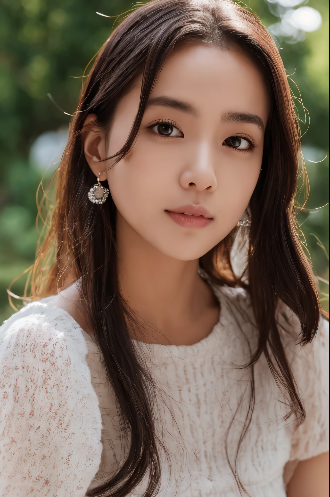 Portrait, A Woman, look at viewer, various hair style, tank top