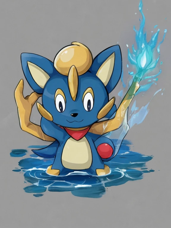 Create a cute Chibi dog with water powers based on the Pokémon Anime.