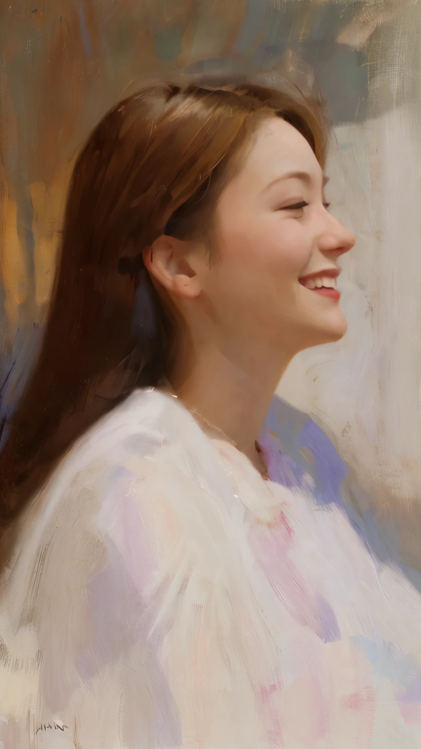 Young woman, dreaming, smiling