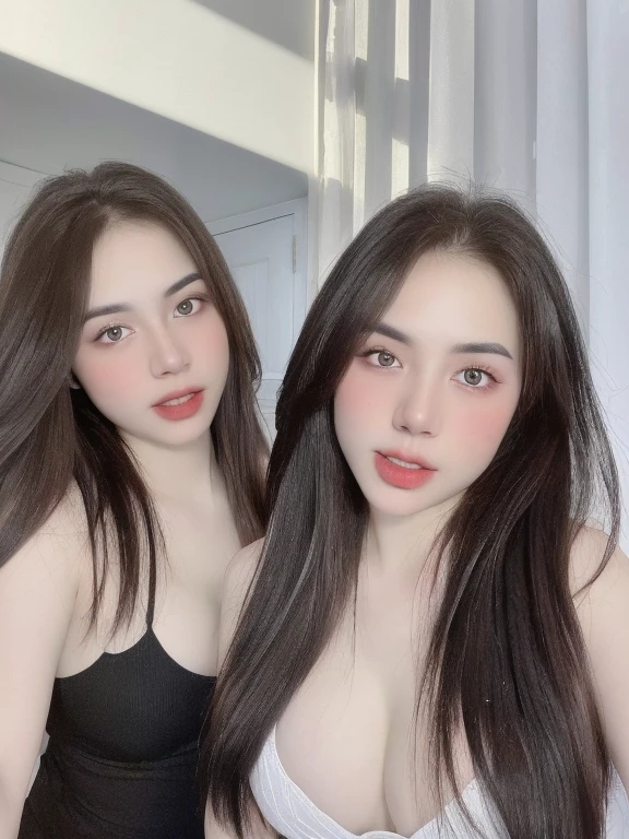 (realistic、masterpiece、Best Quality、8K、highres、high resolution:1.3)、1 girl、Big breasts、white bikini、looking at viewers、super fine face and eyes、long hair、 in bedroom、sit on the bed、exposed cleavage、upper body、