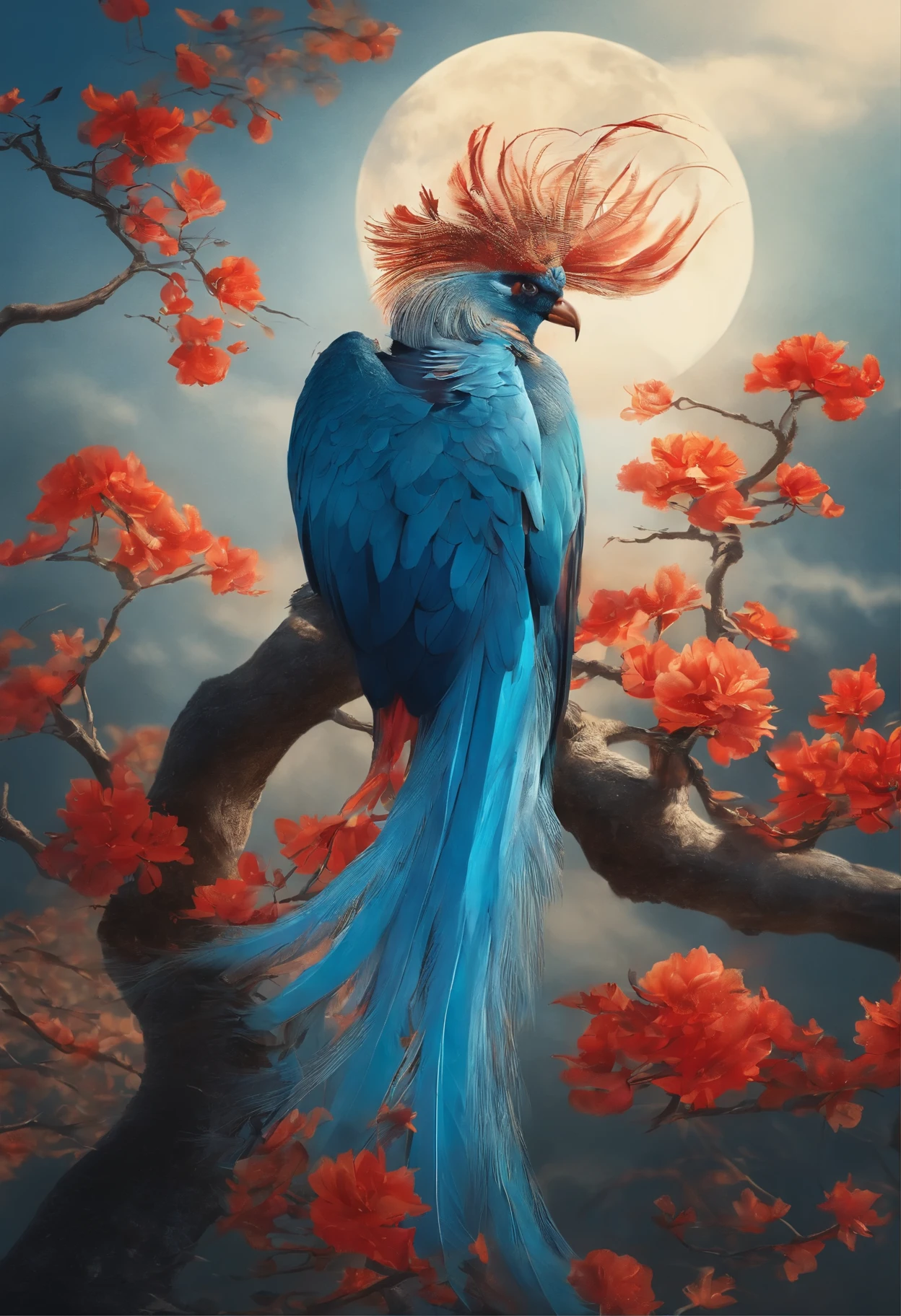 Immortal birds、、phoenix、fengxi、blue-sky、Gorgeous、Chinese々Right、Dancing、colourfull