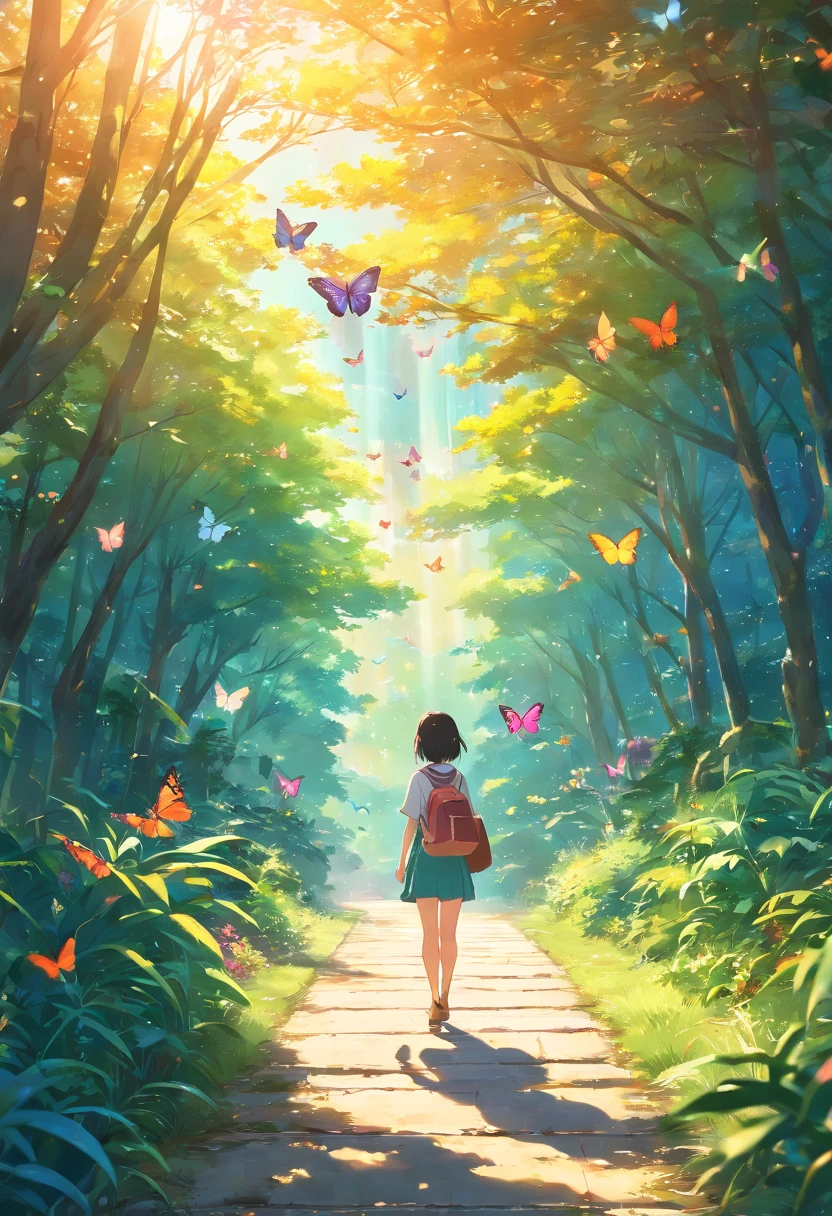 The butterfly carries the tiger through a narrow path,enter magical groves full of vibrant flowers and exotic plants.

(best quality,4k,8k,highres,masterpiece:1.2),ultra-detailed,(realistic,photorealistic,photo-realistic:1.37),HDR,UHD,studio lighting,ultra-fine painting,sharp focus,physically-based rendering,extreme detail description,professional,vivid colors,bokeh,portraits,landscape,horror,anime,sci-fi,photography,concept artists,Colorful, vibrant hues, Soft and warm light illuminating the scene