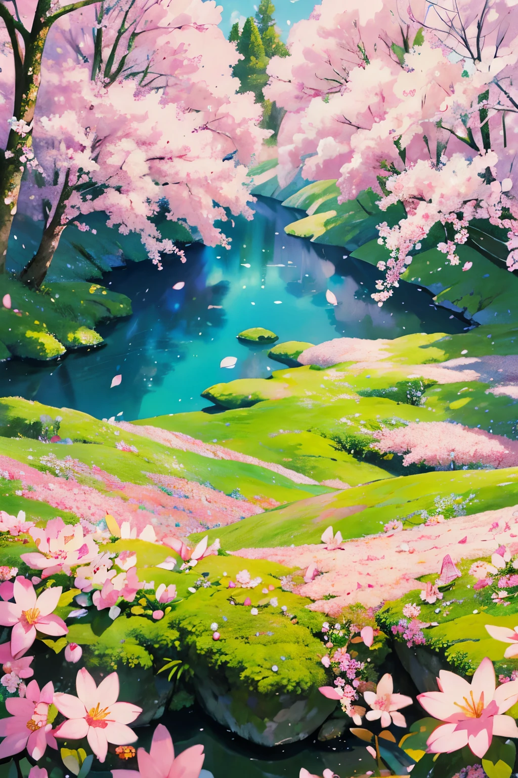 (masterpiece: 1.21), (best quality: 1.331), (ultra-detailed), (extremely best illustration), (amazing), (hyper quality),
Gorgeous and rich graphics, (extremely beautiful: 1.21), 8k, wallpaper, (delicate spring lighting), soft natural light,
whimsical composition, (impeccable composition), (beautiful detailed background: 1.21), masterful expression of cherry blossoms and moss,
pink and white hues, (depth of field), soft shadows around petals,
dynamic angle from below, capturing the interplay