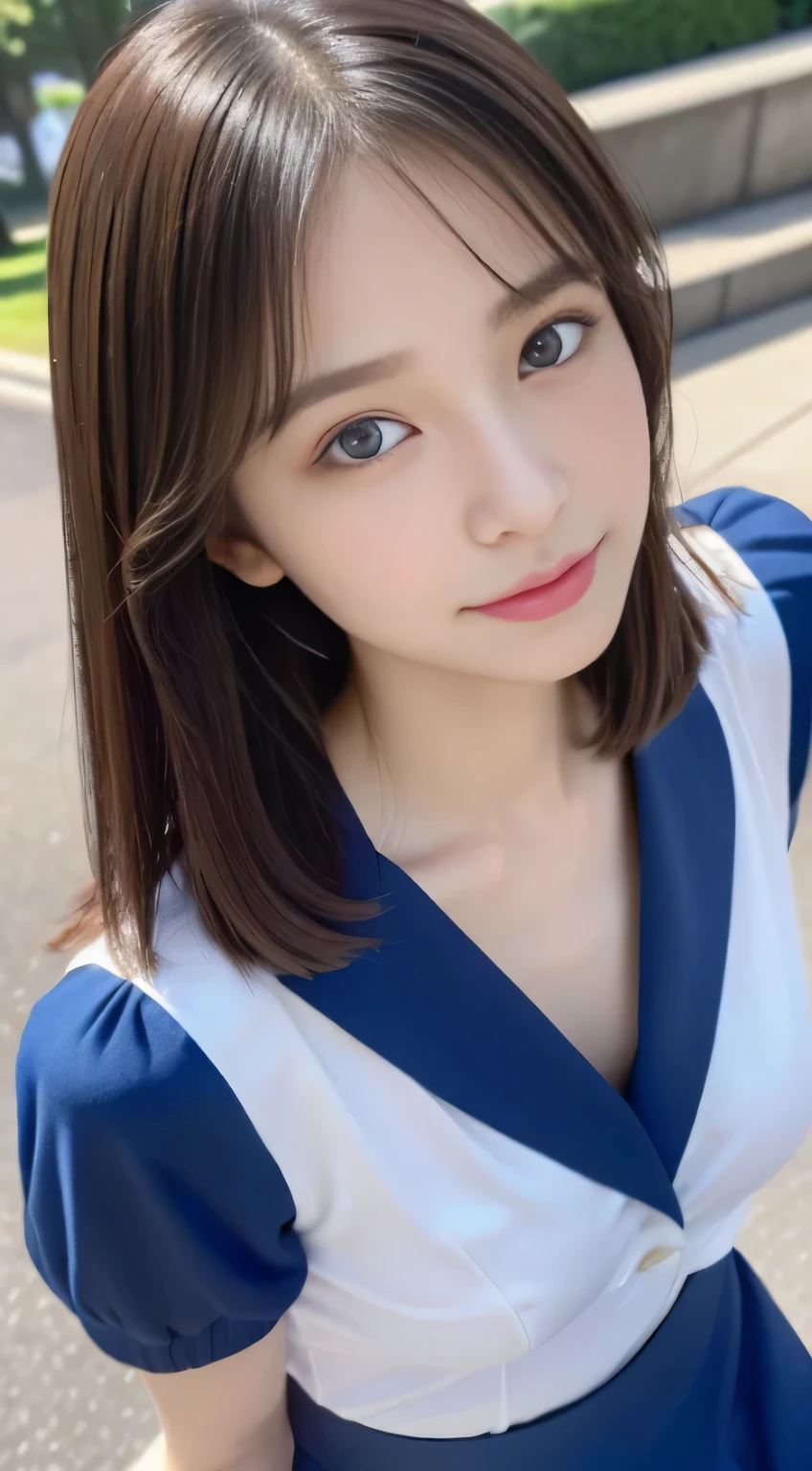 (((32ｋ,high details,high detail、masterpiece,attention to detail,Full body Esbian,alone))),RAW photo & realistic atmosphere,beautiful dark blue eyes,detailed mouth,glossy lips,thin eyebrows,detailed eyes、Soft white skin that shines in every detail、so beautiful eyes with deep blue eyes,detailed lips、so beautiful顔,very well-shaped face、lifelike face,glossy beautiful lips,beautiful eyebrows,infinite reality,Japan High School Uniform Best Design, Realistic like手グラビアアイドル,Very cute high school girl, , japanese girl uniform, Japanese high school girl , like手グラビアアイドル, like手グラビアアイドル, beautiful and cute１5 year old child  ,the whole body is wet,dripping落ちる,face is flushed,so beautiful１5 year old  girl,natural soft light、The body is dripping wet,thin clothes,brown shiny hair,hair is wet,dripping水,dripping（Don't wear skirts,barefoot,,Wet and see-through white short sleeve shirt,summer clothes,beautiful and kind eyes,look at the camera：1.3）,(((like々beauty,Smooth beautiful legs,exposed thighs,gentle smile,small shapely breasts,immature body,Sexy Uniforms,shortcut,my chest is open))),（Shots from the air,from directly above,photo taken,look up,Lie on your back and float on the water,look up,Spread your arms and legs,lying on your back with a large body,Sleep soundly on your back,Body floating on the surface of the water,Beautiful breasts coming out of the water：1.5）