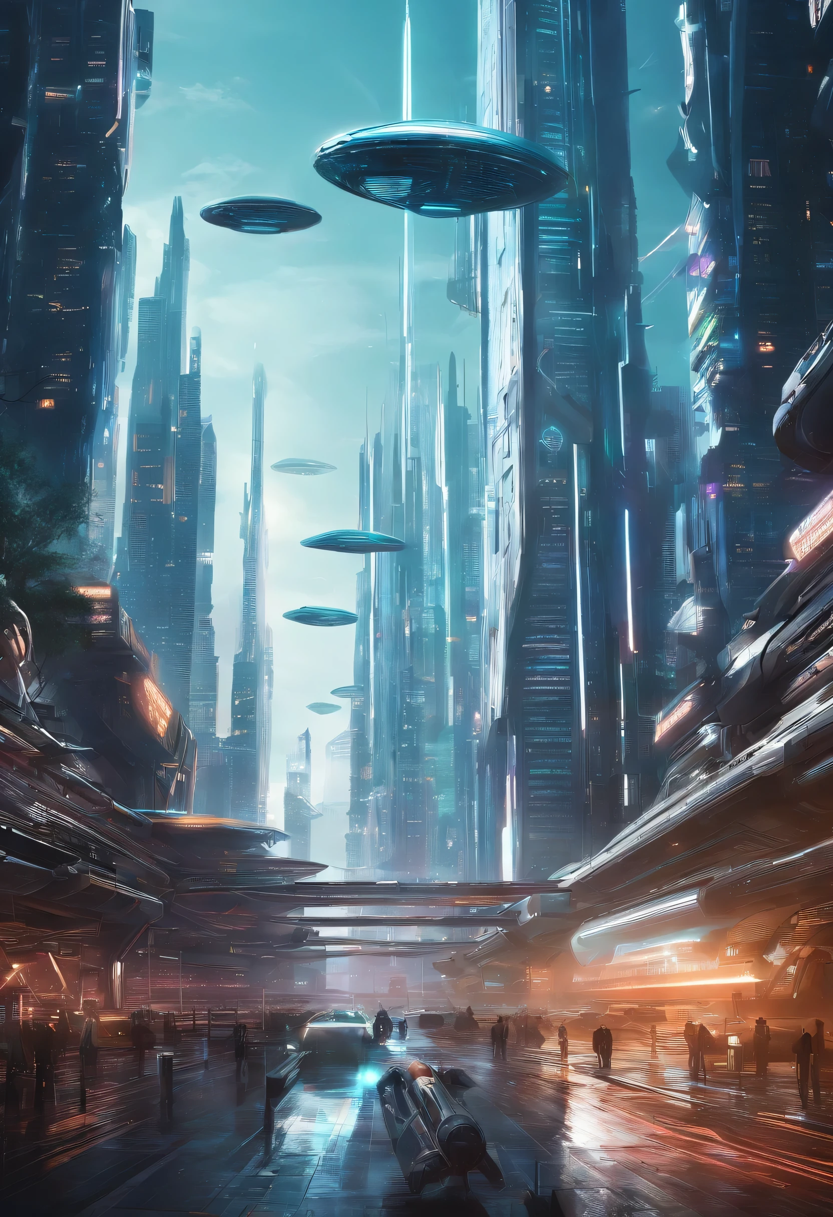 futuristic city,Futuristic train and futuristic buildings at night, Futuristic concept art, in other words,futuristic city, in fantasy sci - fi city, beautiful futuristic city, Utopian cities of the future, Concept Art 8K resolution, Concept art 8k resolution, futuristic city, future spaceport, Concept Art 8K, sci-fi hollywood concept art