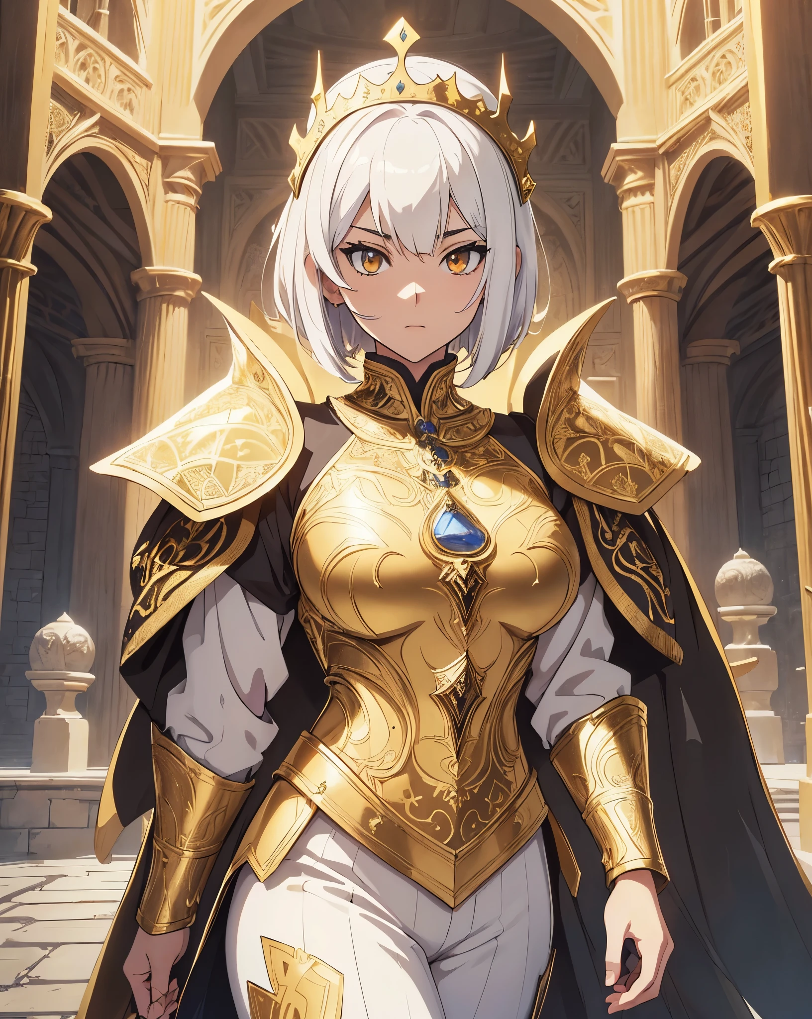 128K Ultra High Definition, 128K Ultra High Quality, 128K Ultra High Resolution, Best Definition, Best Quality, Best Resolution, Perfectly Detailed, Perfectly Designed, Extremely Detailed, Extremely Designed, Hyper Detailed, Hyper Definition, Hyper Quality, Hyper Resolution, Masterpiece, (((Anime))), Body Shot, (((Male))), Handsome, Muscular Body, (White Short Hair))), (((Golden Eyes))), (((Hyper Detailed & Perfectly Designed With Ultra High Quality White Tribal Armor))), (((Inside Of Medieval Royal Palace Background Scenery))),