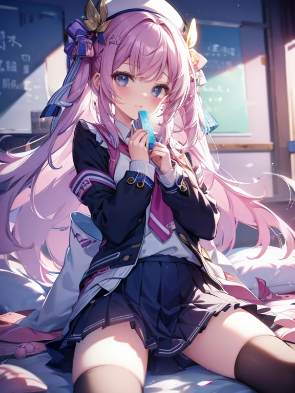 normal chest、school uniform、girl、spread legs、A large amount of semen was poured on、vaginal