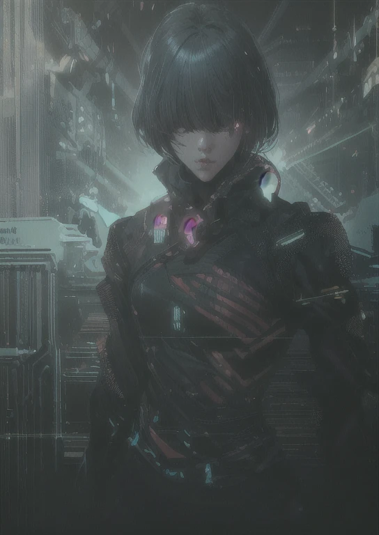 ((La mejor calidad)), ((obra maestra)), (muy detallado:1.3), ..............3D, Beautiful (cyberpunk:1.3) Mujer hacker, peinado corto,pelo corto, Volver al visor, cabello grueso, Terminal de ordenador operativo, Pantalla montada en la cabeza, computer server, Pantalla LCD, fiber optic cable, Logotipo de la empresa, HDR (High Dymanic Range), Trazado de rayos, NVIDIA RTX, Super resolution, Irreal 5, Subsoil Scatter, Textura PBR, Post-procesamiento, Anisotropic filtering, profundidad de campo, maximum sharpness and sharpness, Texturas multicapa, Albedo y Highlight Maps, Sombreado de superficies, Accurate simulation of light-material interactions, proporciones perfectas, Renderizado de octanaje, duotone lighting, ISO bajo, balance de blancos, Regla de los tercios, amplia apertura, 8K RAW, efficient sub-pixels, sub-pixel convolution, glow particles, dynamic pose