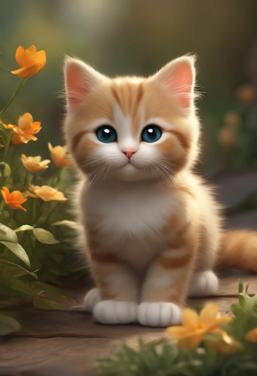 A cute Cat , cartoon , a work of art , animal , high quality ,Cat .