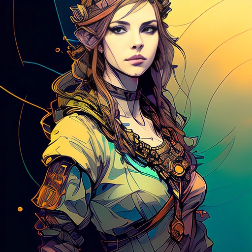nvinkpunk, portrait of druid, ((female fantasy druid drinking tea)), fantasy clothing, intricate, elegant, highly detailed, digital painting, artstation, concept art, smooth, sharp focus, illustration, art by artgerm and greg rutkowski and alphonse mucha, 8k