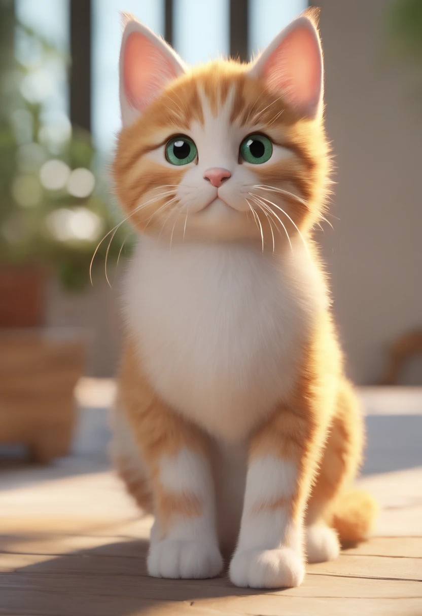 (best quality,4K,8k,high resolution,masterpiece:1.2),Super detailed,(actual,lifelike,photorealistic:1.37),A cute kitten trembles slightly,Soft fur texture,Delicate paw pads,expressive eyes,Cute beard,Vulnerability tips,Wagging its tail gently,playful gesture,Artistic cat illustration,Subtle color palette,natural lighting