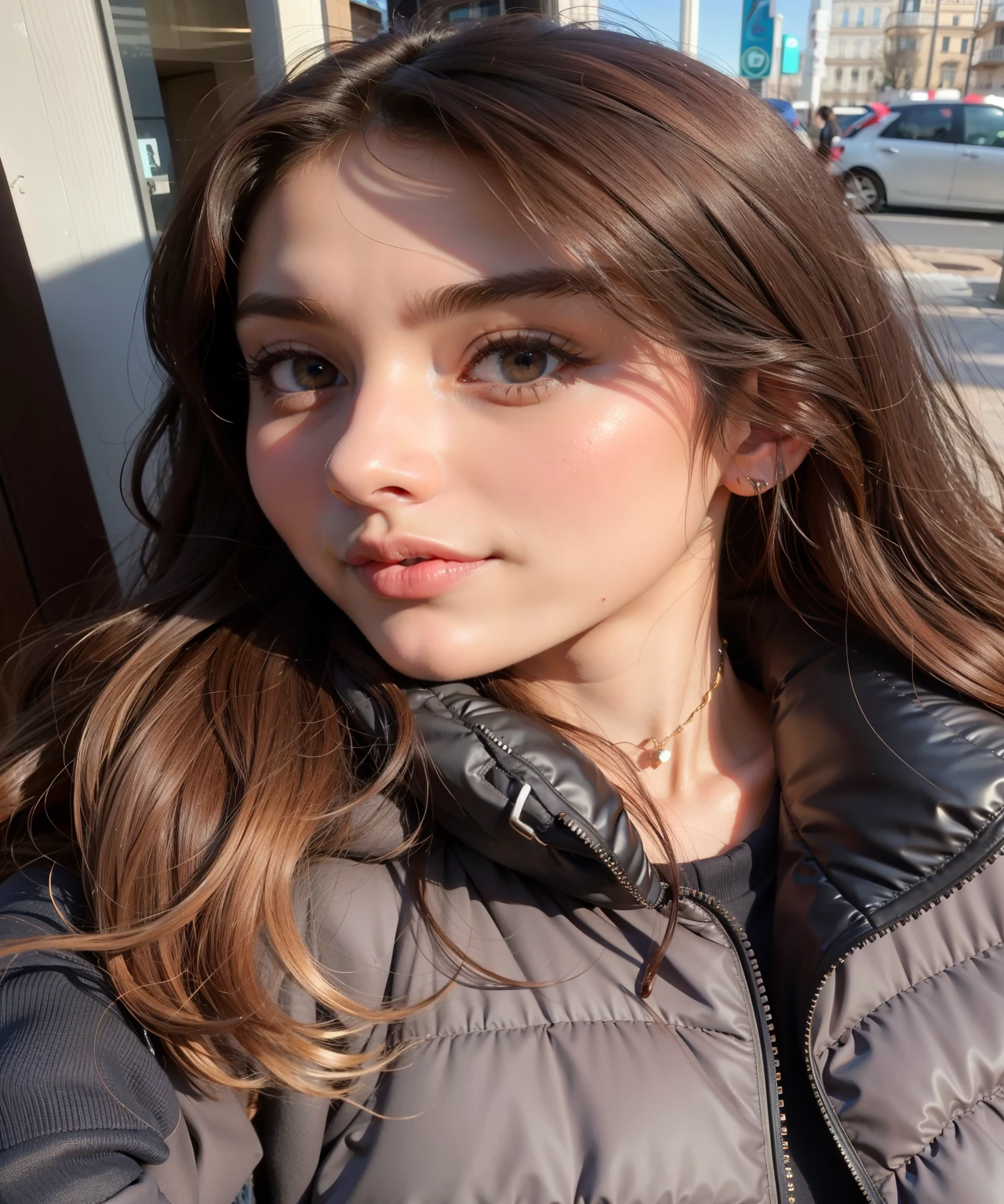 arafed woman with long brown hair and a black jacket, 30 year old french woman, sin maquillaje, selfie de una mujer joven, julia sarda, brown hair and big eyes, cristina kritkou, pelo negro y ojos grandes, emma de aspecto italiano, valentina remover, violeta myers, fernanda suarez, anastasia ovchinnikova