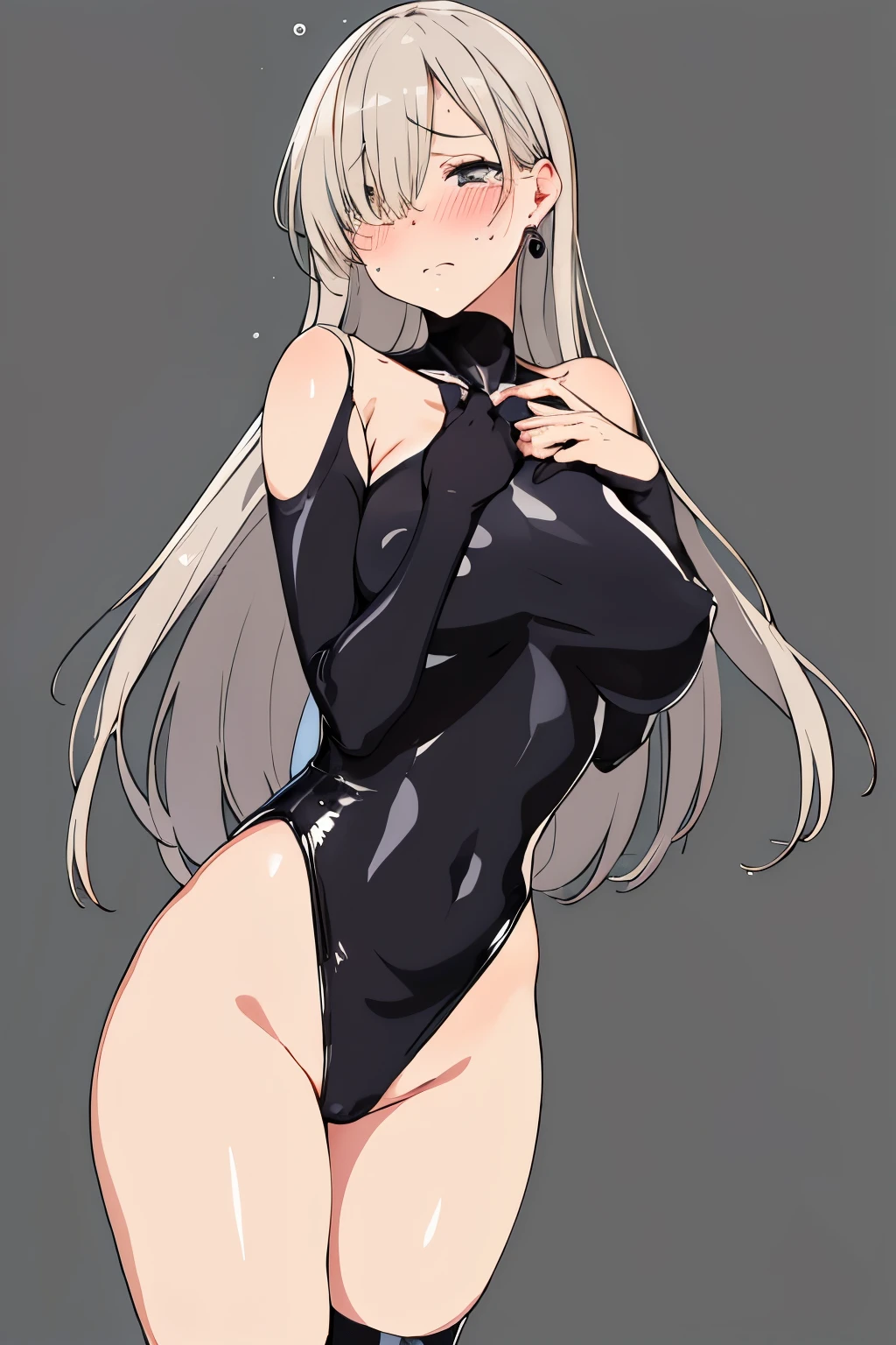 ​masterpiece, top-quality,Closed mouth, hight resolution,((full_Face_blush)), is standing,, 1girl in,, Hair above one eye
, 1girl in, Hair over one eye, bags,masutepiece, Best Quality, hight resolution, Khmeliza, 1girl in, Hair over one eye, Jewelry, black thighhighs, Black Leotard, bridal gauntlets, highleg leotard,lovely((,Abundant tears、Crying with open eyes、happy tear))