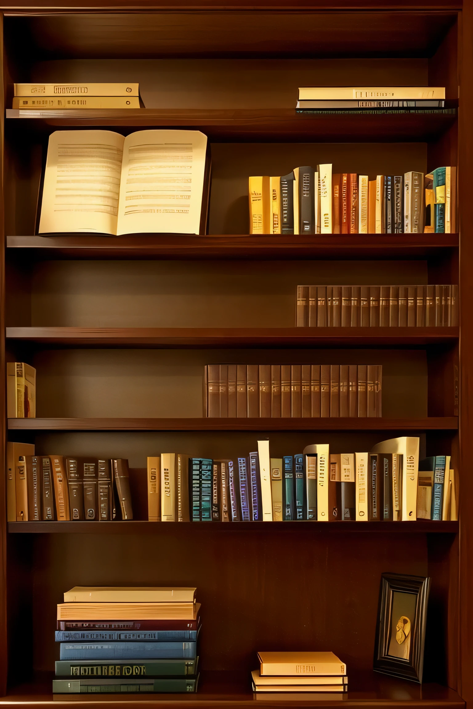 Study room, HD, very beautiful, very warm, atmospheric feeling, books, bookshelf,window