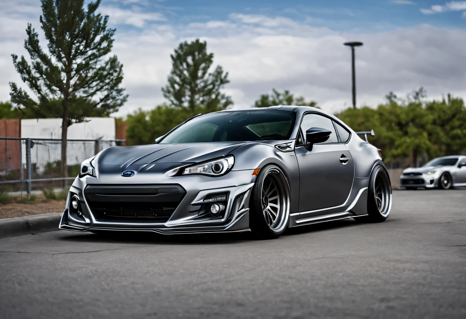 Maximum tuning of the Subaru BRZ in the style of HR Giger, Color: gray, SEMA 2022 winner