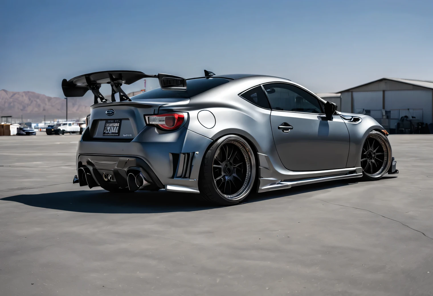 Maximum tuning of the Subaru BRZ in the style of HR Giger, Color: gray, SEMA 2022 winner