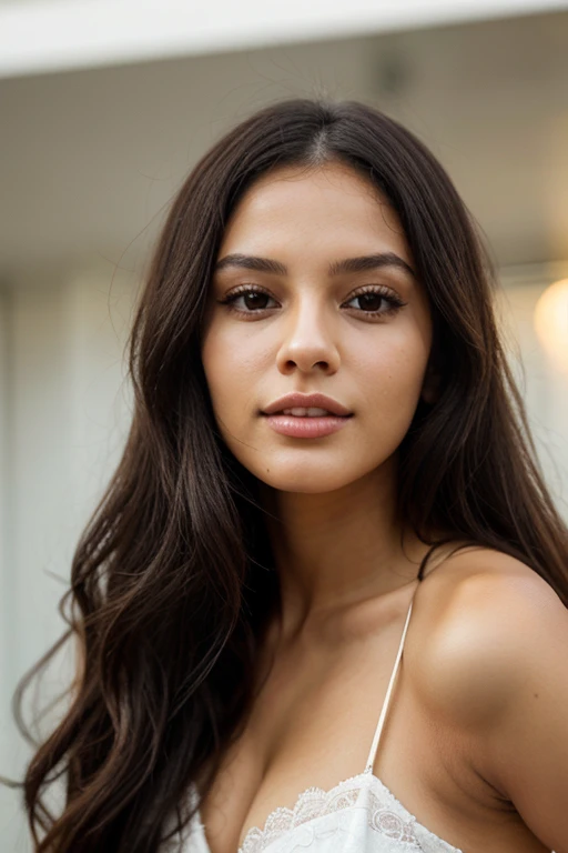 Brazilian woman, brunette, well-structured face, without lines on her face, sensual and well put-together, young, 25 years old, beautiful, gorgeous.