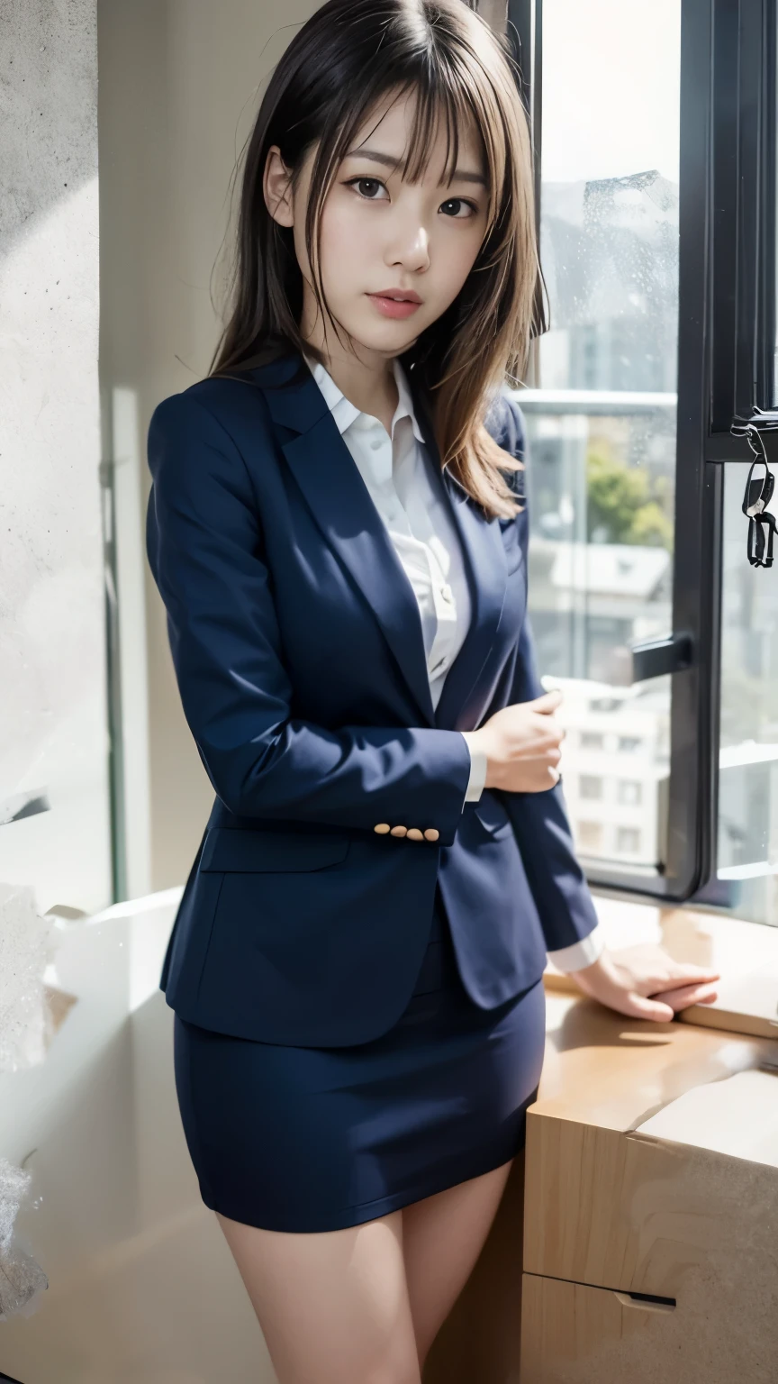 office lady, suit