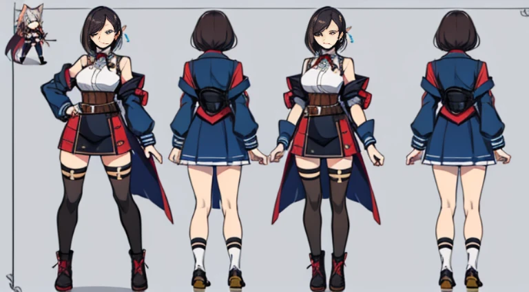 Female original character action reference sheet adoptable,