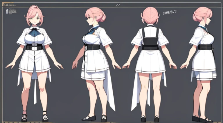 Female original character action reference sheet adoptable,