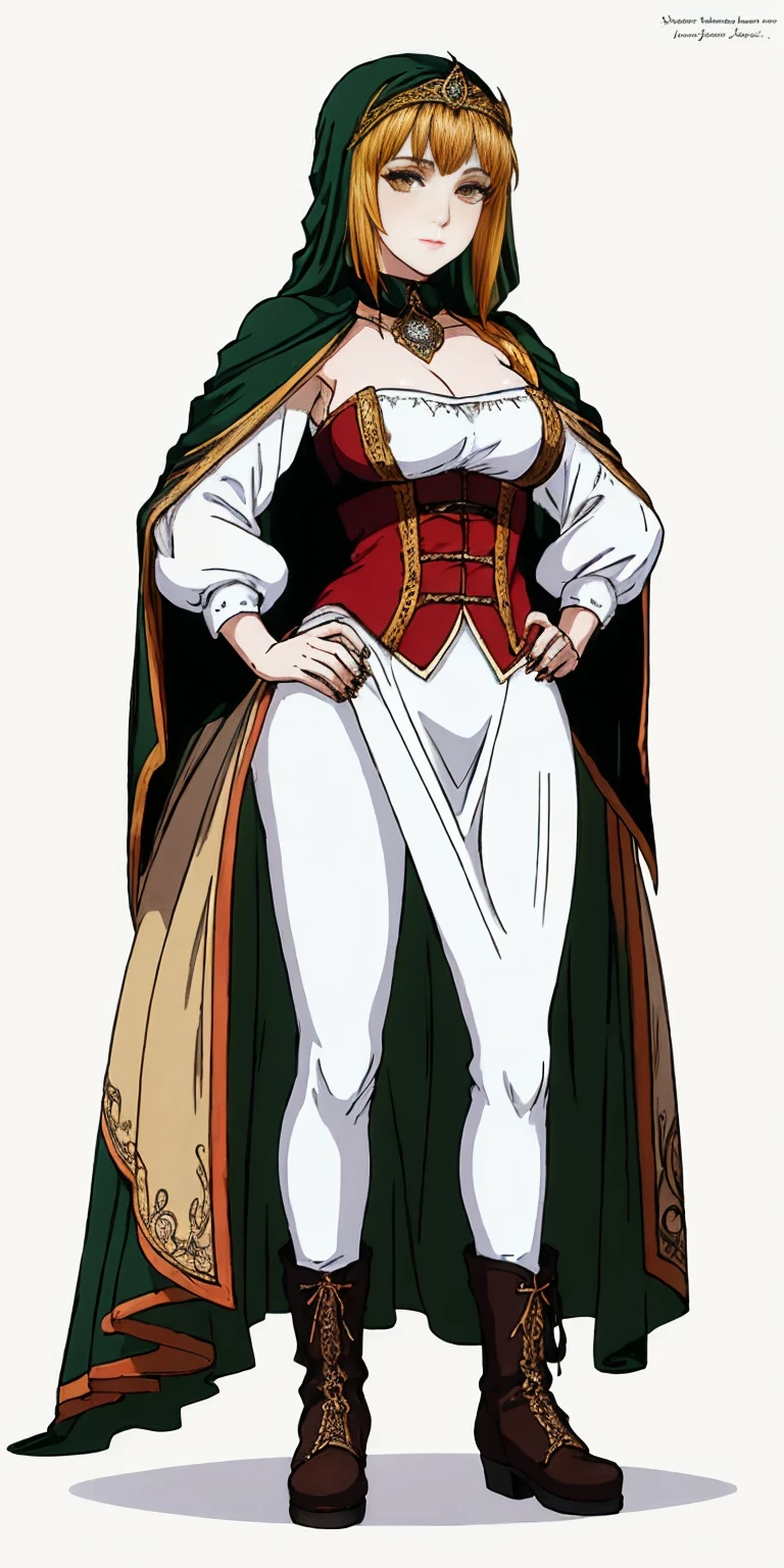 full body of a woman in a dress with a veil, feet together, standing feet together, militar boots, beautiful fantasy maiden slave warrior, beautiful fantasy art portrait, fantasy victorian art, medieval fantasy art, beautiful and elegant queen Roxxane, portrait of queen of light, fantasy portrait art, gothic fantasy art, a beautiful fantasy empress, ((white background)) hands on hips