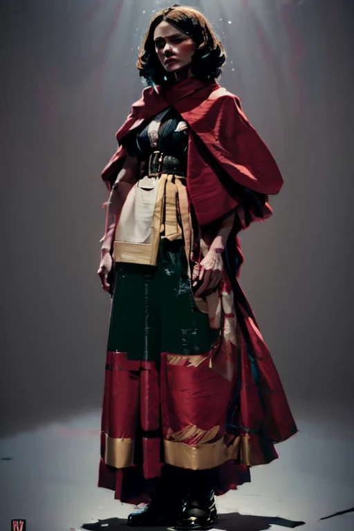 Female, 1920s brown skirt, tan jacket, red scarf, dress, 5 foot 5 inches tall, slim body build, waist-length wavy brunette black hair, EYES bright green, 28 age, ethnicity Indian, ethnicity Middle Eastern.