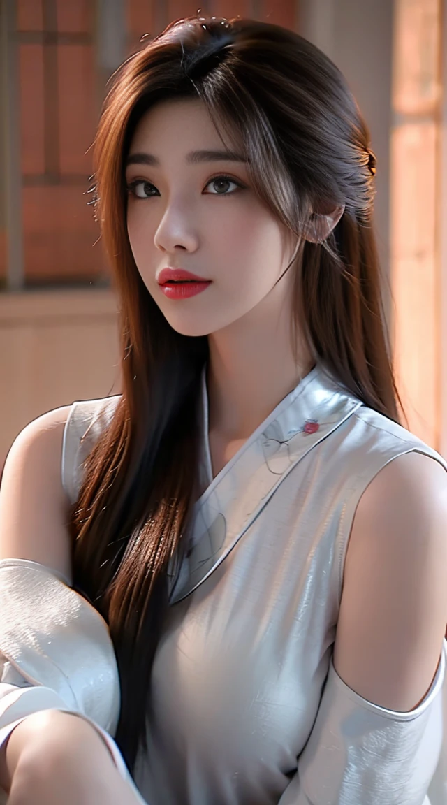 girls korean female korean model girl in flowery dress photoshoot free, in the style of hyper-realistic portraiture, 32k uhd, shiny/glossy, eye-catching resin jewelry, white and gray, hyper-realistic, highly realistic this asian girl has long dark hair and is posing for a photo, in the style of precise hyperrealism, qiu shengxian, 32k uhd, modern jewelry, light white and light gray, transparent/translucent medium, soft-focused realism 
