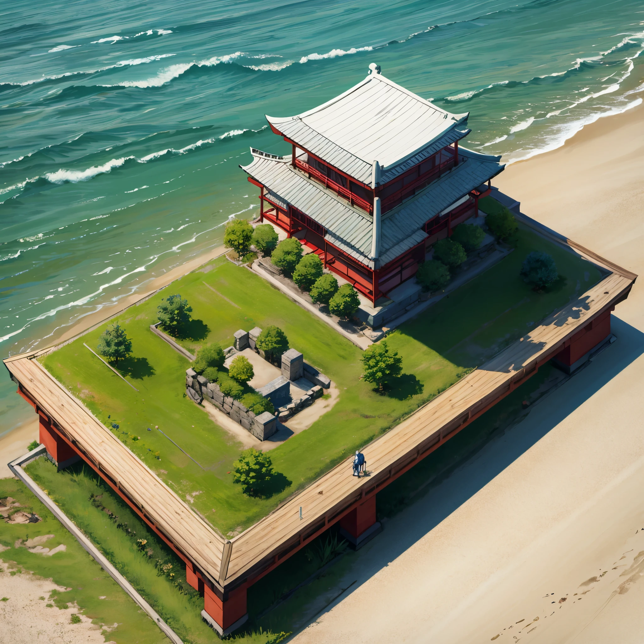 3d isometric view of a japanese,