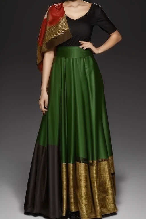 Female, 1920s brown skirt, tan jacket, red scarf, dress, 5 foot 5 inches tall, slim body build, waist-length wavy brunette black hair, EYES bright green, 28 age, ethnicity Indian, ethnicity Middle Eastern.