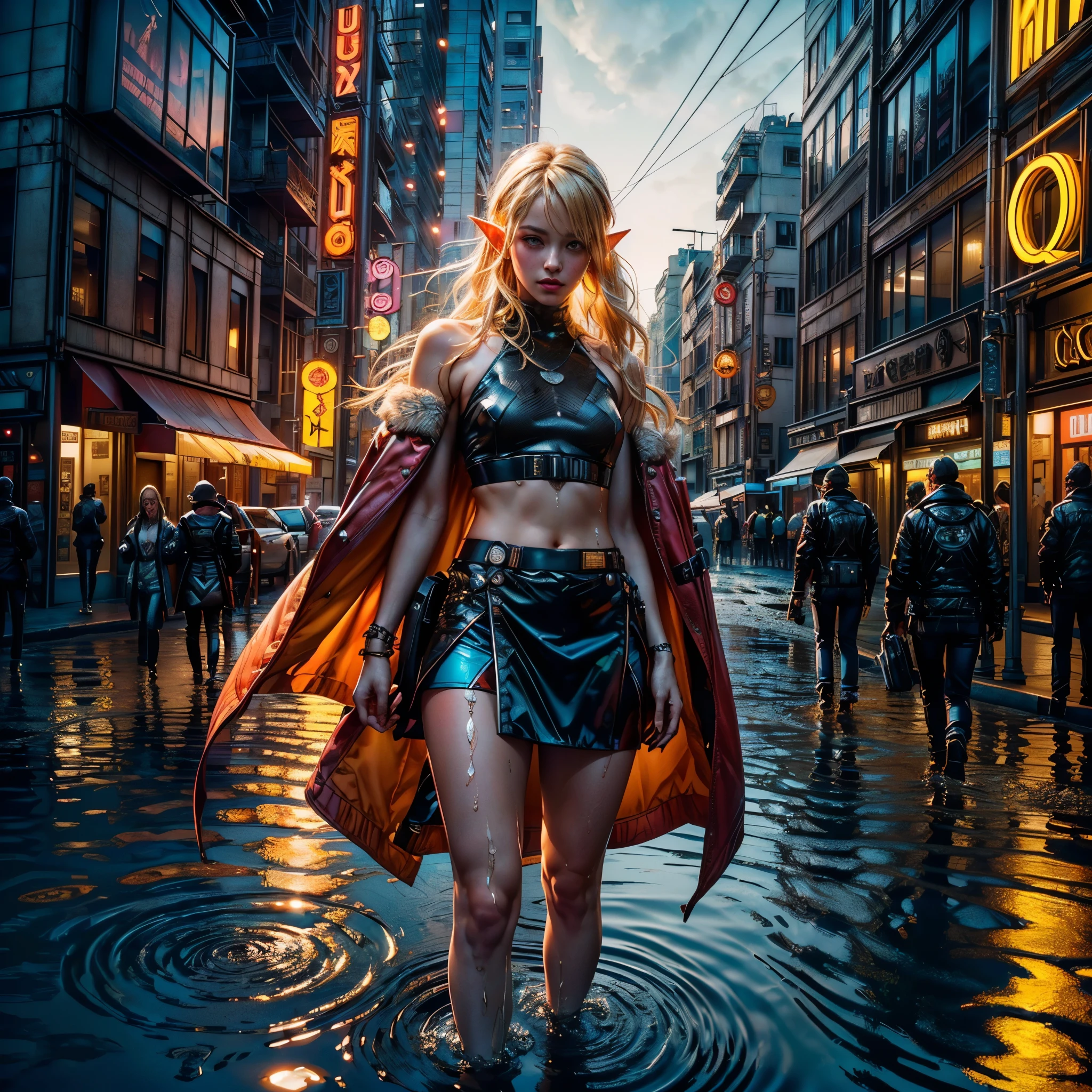 Deedlit cute little Elf ,(((little ,small tiny body,))),(((6 years old))),((little Elf with extremely cute and beautiful blonde hair)),(((Elf girl,anthro furry cute,Elf-girl))),(((Elf ears,Elf ears on head,big Elf ears))), (((flat chest))),(((blonde hair:1.35,messy blonde hair,colored inner hair,ear breathing,))),((heterochromia:1.5,eye1 yellow,eye2 orange,perfect eyes,upturned eyes:1.3,beautiful detailed eyes,finely detailed beautiful eyes:1,big highlight on eyes:1.2,slanted eyes)),(((lustrous skin:1.5,bright skin: 1.5,skin tanned,shiny skin,very shiny skin,shiny body,plastic glitter skin,exaggerated shiny skin,illuminated skin,wet legs))),(delicate detailed fingers,detailed body,detailed arms,human hands,(detailed face)), cute,slutty,,erotic,(((nsfw))), zettai ryouiki,revealing clothing,show skin,((rave shirt,neon shirt,rave mini-skirt,visible thong straps)),(wearing a rave outfit:1.3,rave clothes,semi-naked,with little clothing),((wet clothes,detailed outfit,detailed clothes)), (dynamic pose:1.0),solo focus,embarrassed,(centered,scale to fit dimensions,Rule of thirds), ((((cyberpunk city by the ocean,neon signs,puddles)))),stormy sky,threatening sky,dark clouds,((synthwave background theme,detailed background : 1.25)),((((night,nice lighting decorations,detailed architecture)))), (best quality,high resolution,sharp focus,ultra detailed,extremely detailed,extremely high quality artwork,(realistic,photorealistic:1.37),(extremely detailed CG),(very fine CG),((hyper super ultra detailed perfect piece)),flawless,(((masterpiece))),illustration,vibrant colors,(intricate),High contrast,Selective lighting,Double exposure,HDR (High Dynamic Range),Post-processing,Background blur,colors,(intricate),High contrast,Selective lighting,Double exposure,HDR (High Dynamic Range),Post-processing,Background blur, 3D rendering, varies multi etc. --v 6 --s 1000 --c 20 --q 20 --chaos 100
