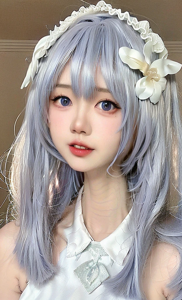 (photo realistic:1.55),(ulzzang-6500:0.65), masterpiece, best quality, detailed, blurry, depth_of_field, blurry_background, blurry_foreground, 1girl, gloves, white_gloves, dress, motion_blur, photo_\(medium\), solo, white_dress