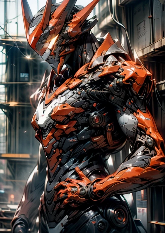 ultraman,non-human,biosensing,Pitch-black body,bright red lines like blood vessels,A blue gemstone embedded in the chest,like vertical eyes,sharp corners