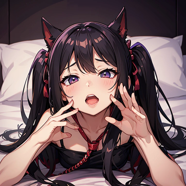 (NSFW1.5)、((Sucking a :1.4))、((Sucking a  :1.4))、A frustrated look on his face、wears glasses、maid clothes、Cat's ears、   ( Sucking a :1.4)、pov from down、( Sucking a :1.4), I'm giving a、((fullnude:1.4))、((barechested:1.4))、look at viewr, Master masterpiece、top-quality、The ultra -The high-definition、Top resolution、ighly detailed、Professional Lighting、CG Illustration、Thin、Very cute、small tits 、 droolng、A dark-haired、Semi-long hair、blushed、(((Sucking a :1.3)))、