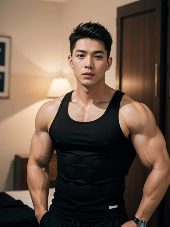 1 male,realistic, highly detailed, intricate details, detailed background, depth of field, photo of a​​ daddy ,(((beefy ))),(huge pecs only), (Korean-thai 27 ages),  on big  window, (smirk:0.9), (seductive gaze, tired), (open mouth:0.9), jean pants, standing cool pose
