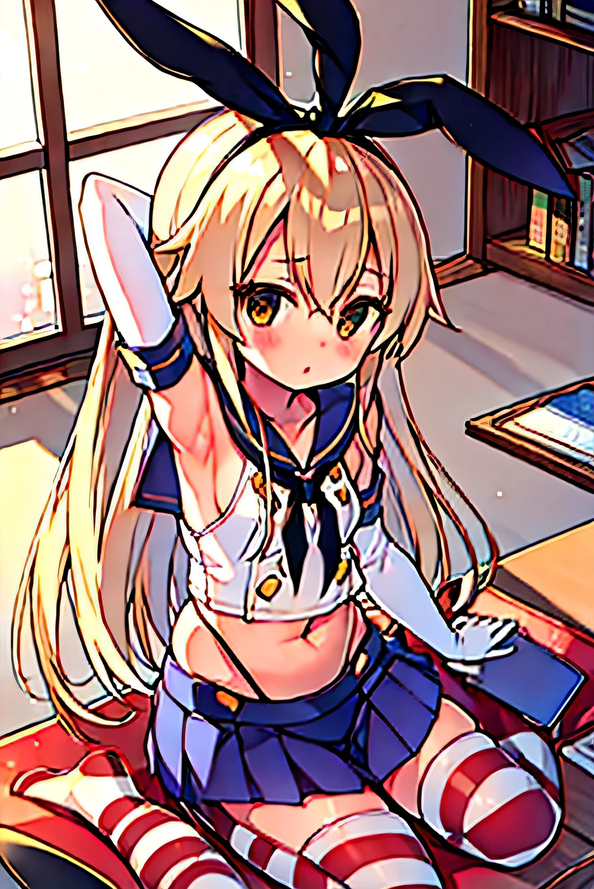 Shimakaze, Gaoh Pose, Sister sitting, room