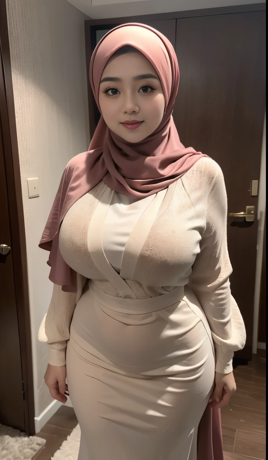 2 girl hijab standing in school , happy face, tight shirt, dressed, big breast, sexy pose