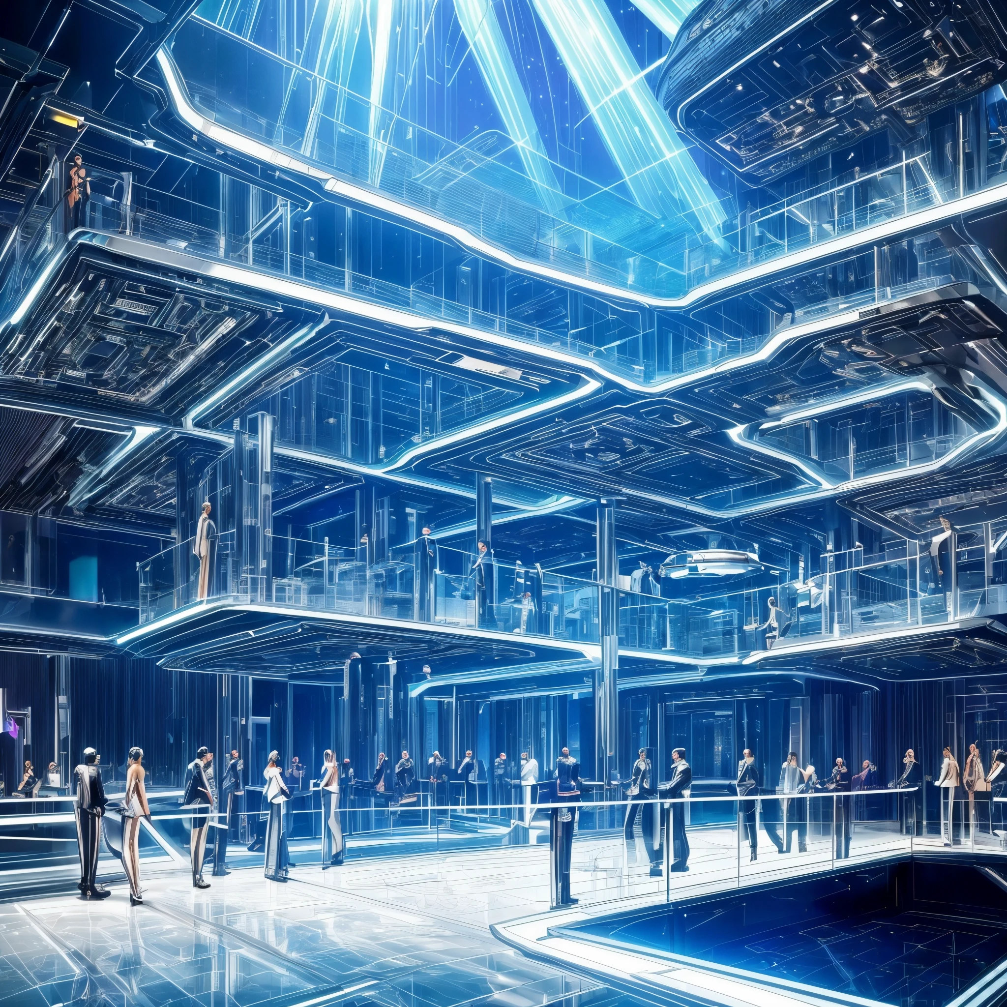 ) sexy metallic robots, (robot staff), (science fiction), (resort), (metallic surfaces), (futuristic design), (advanced technology), (sleek appearance), (high-tech atmosphere), (robotic movements), (luxurious settings), (futuristic architecture), (state-of-the-art facilities), (futuristic lighting effects), (robot waiters), (glowing LED lights), (sophisticated AI technology), (sci-fi themed decorations), (futuristic furniture), (futuristic landscapes), (serving drinks), (exquisite cocktails), (robotic butlers), (spacious lounge areas), (robot concierge), (chrome finishes), (glass panels), (high-speed elevators), (modernistic sculptures), (futuristic artwork), (high-end amenities), (futuristic music), (virtual reality experiences), (robotic performers), (gourmet dining experiences), (floating platforms), (holographic projections), (futuristic entertainment), (flying drones), (smart technology integration), (sleek and sophisticated fashion), (the robot resort is in high demand), (futuristic vacation experience), (artificial intelligence), (ultra-high-resolution visuals).
