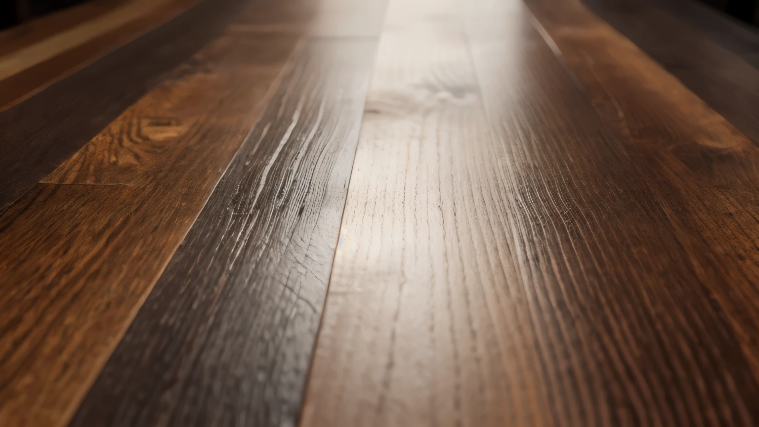 hyper ultra realistic photographs full body of Picture a close-up shot of a wooden table handcrafted from reclaimed wood. Each plank boasts a unique hue, from deep blues and fiery oranges to emerald greens and sunny yellows. The polished surface reflects the light, creating vibrant ripples and shimmering patterns that dance across the wood grain. ratio 16:9, 4k, 8k resolution, High quality photo, high detailed, imagesharp focus, Cinematic lighting,hyperdetailed & Unreal engine, detail, realism, photography,cinematography, camera NIKON, lens NIKKOR flagship, masterpiece. hyper-maximalism, ultradetailed photorealistic, light skin imperfections, final render, vray, photo, fashion