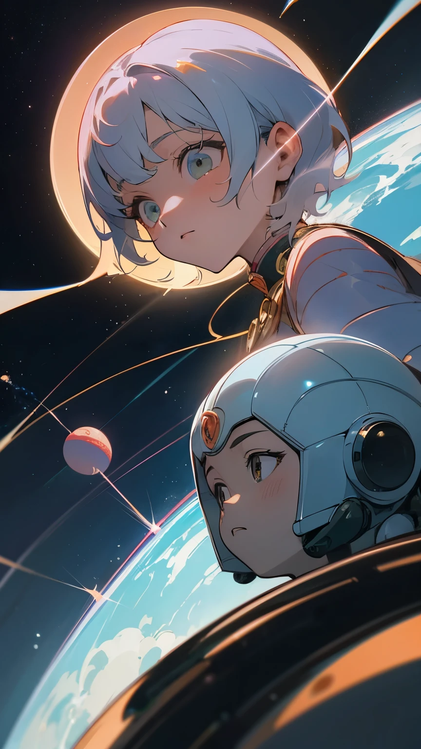 Katsuhiro Otomo, Zhe Titi, Mysterious, strange, surreal, bizarre, fantasy, Sci-fi, Japanese anime, rotating hydrodynamic system in a space colony, theory of relativity seen with the eyes, God is always in geometry, genius beautiful girl scientist, perfect voluminous body, detailed masterpiece
