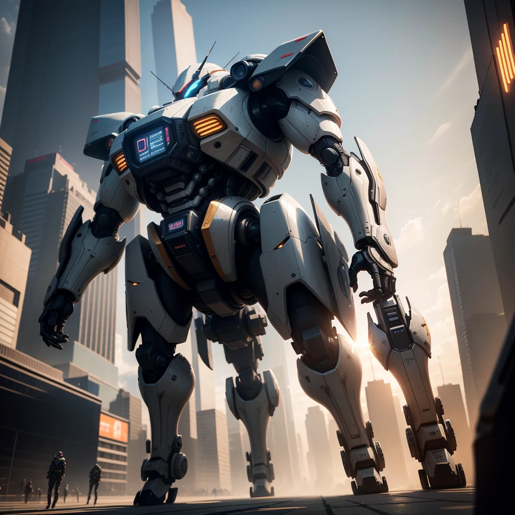a masterpiece， the best quality， High Quality， （futurism：1.1）， （cyberpunk clothes）， movie lights， （Exquisite future）， Beautiful and beautiful， Ultra detailed， Great composition， floating， Depth of field， （Very detailed CG，Unity 8k壁纸）， （Beautiful detail background）， Beautiful hair details， dramatic lights， GOGETTA， mecha，Bestquality，ultrahighres，photoreal