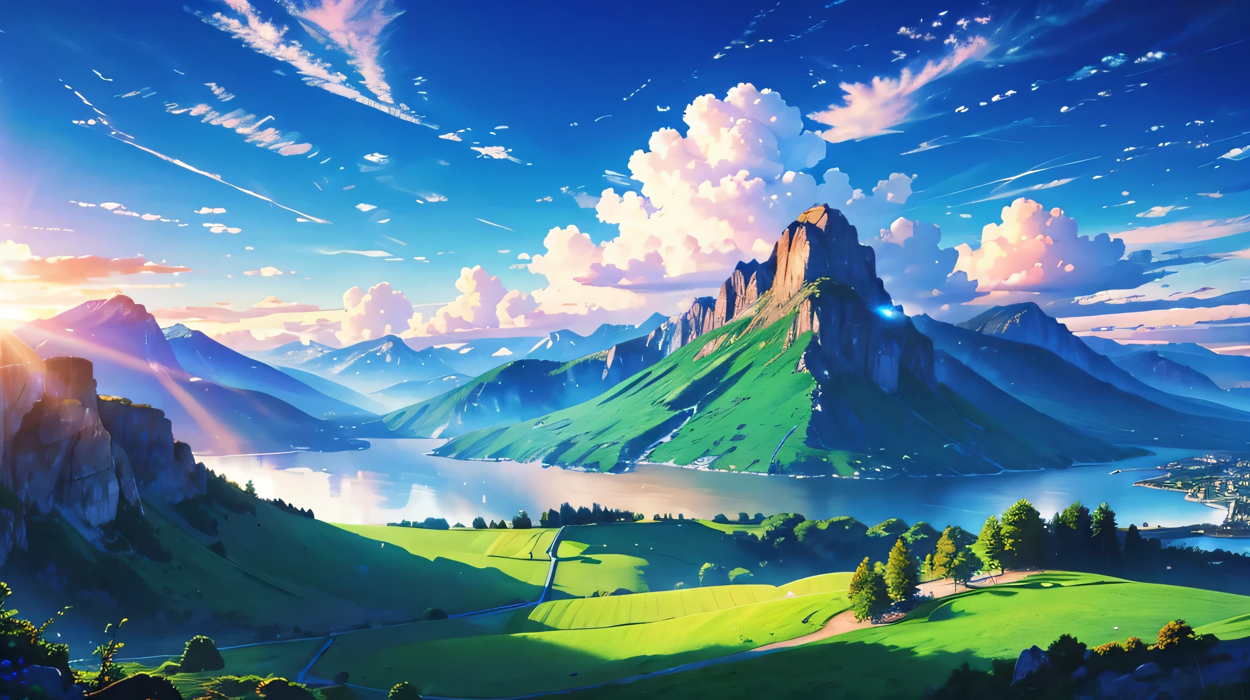 High resolution,High resolution,high quality,landscape,realistic,blue sky,
