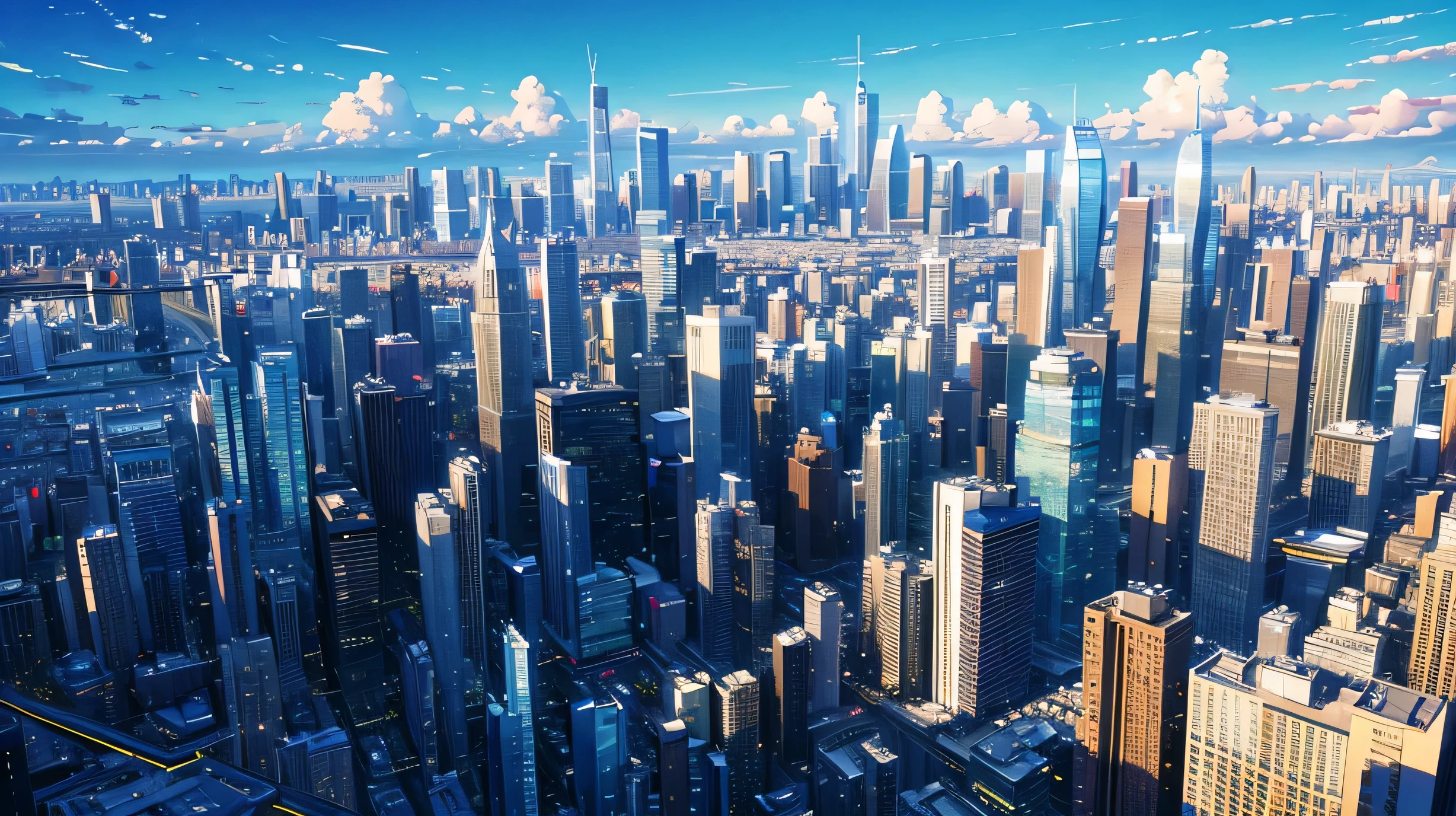 High resolution,High resolution,high quality,landscape,realistic,blue sky,Tall buildings,look up