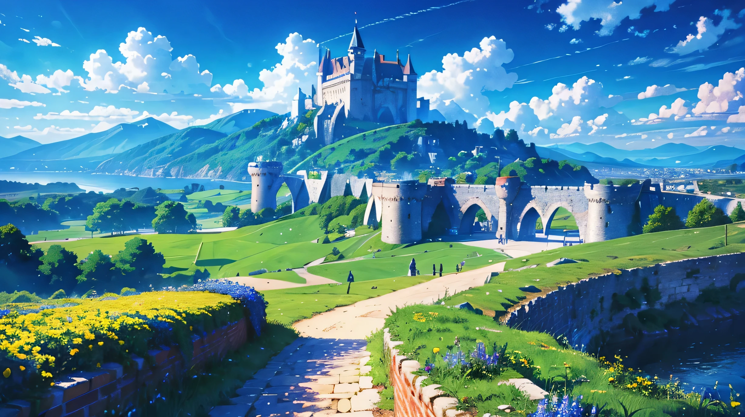 High resolution,High resolution,high quality,landscape,realistic,blue sky,city