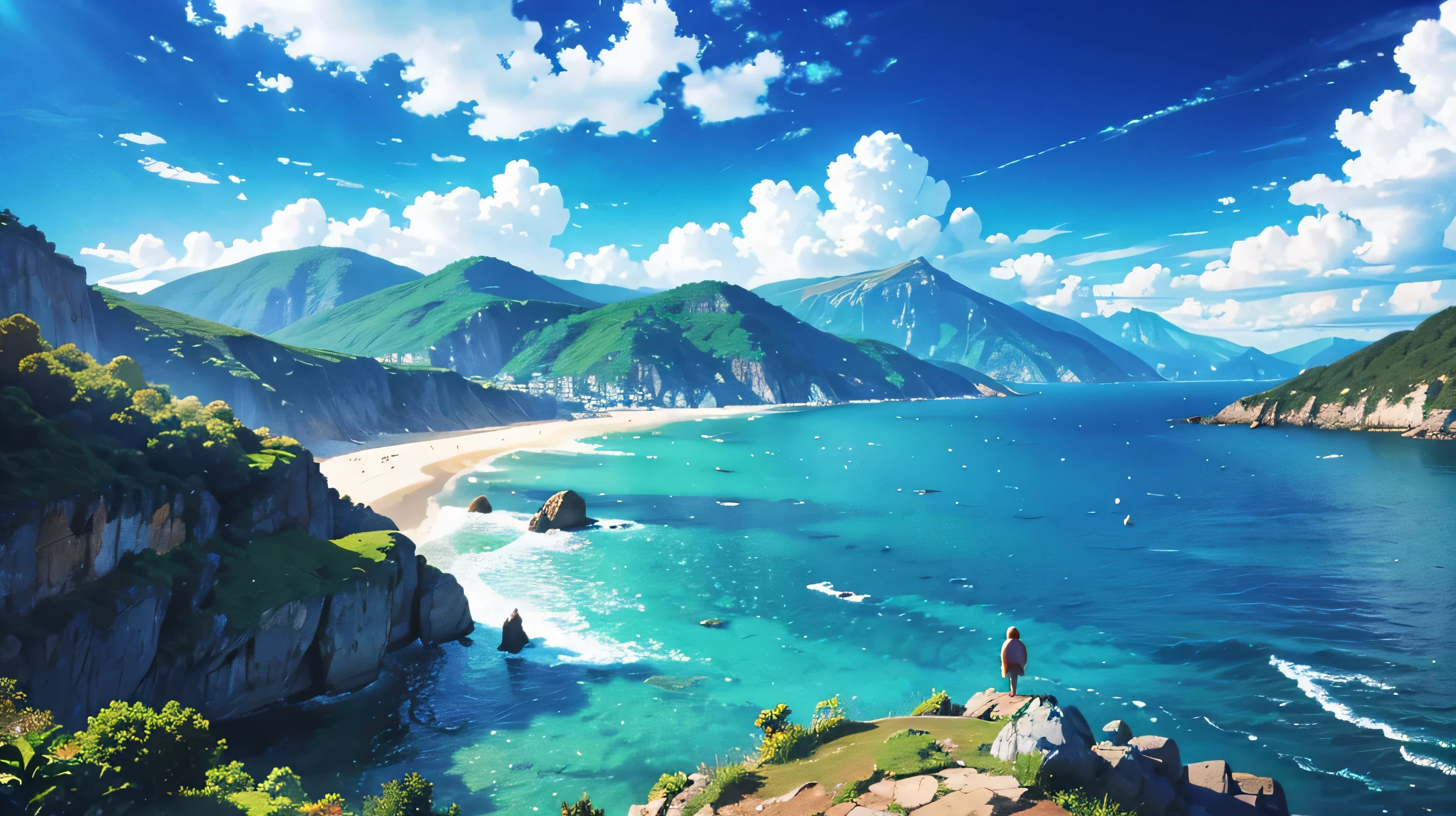 High resolution,High resolution,high quality,landscape,realistic,blue sky,Small hill
