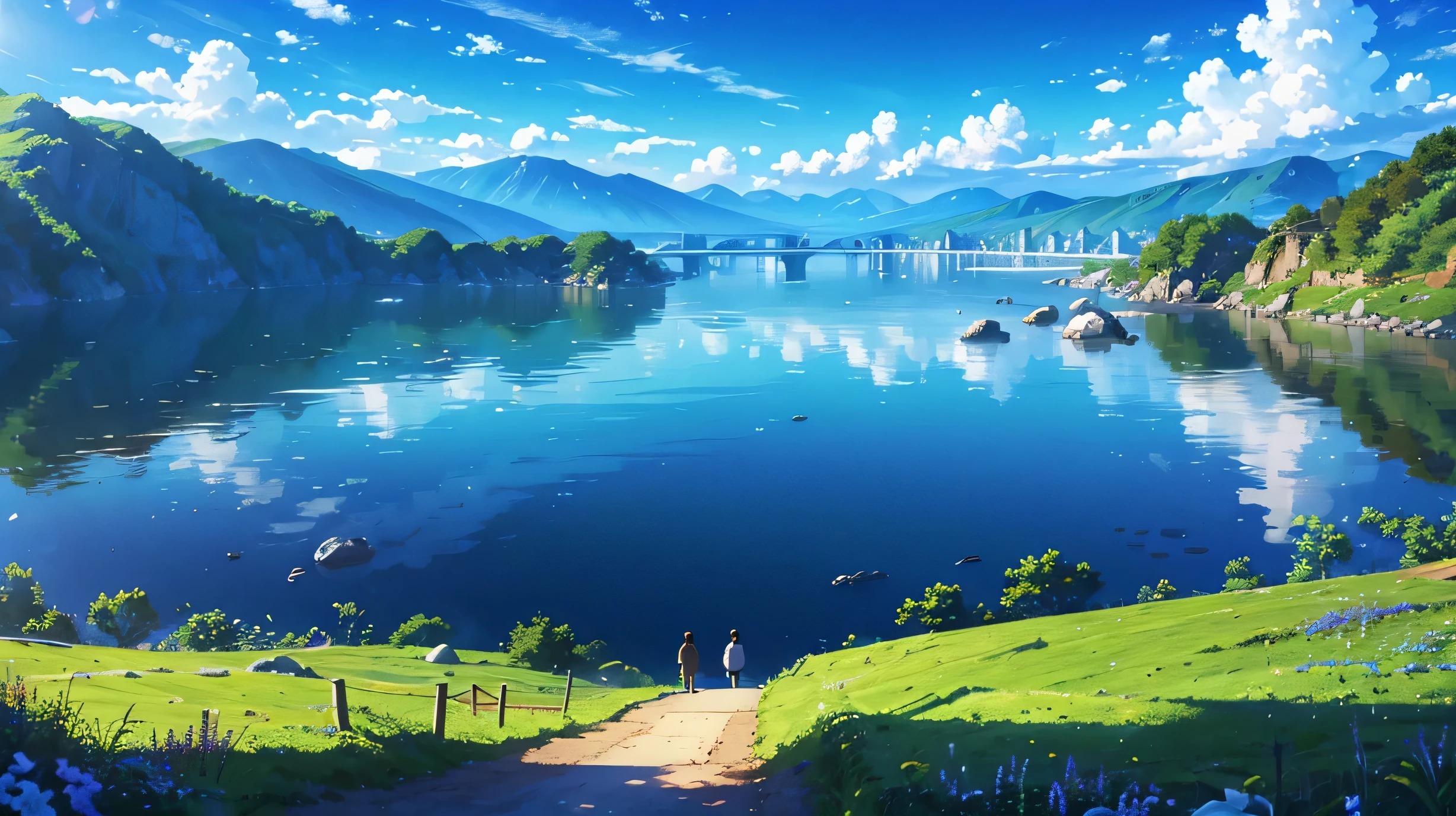 High resolution,High resolution,high quality,landscape,realistic,blue sky,田園landscape