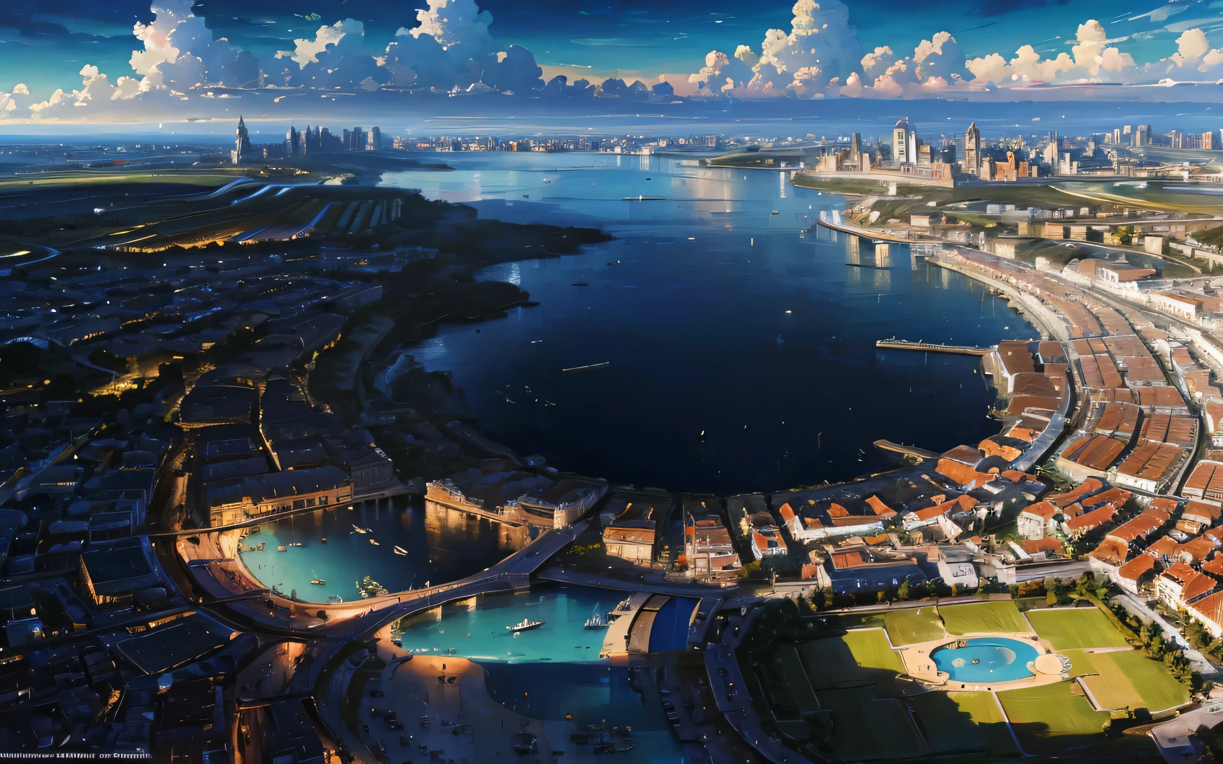 High resolution,High resolution,high quality,landscape,realistic,blue sky,venetian style