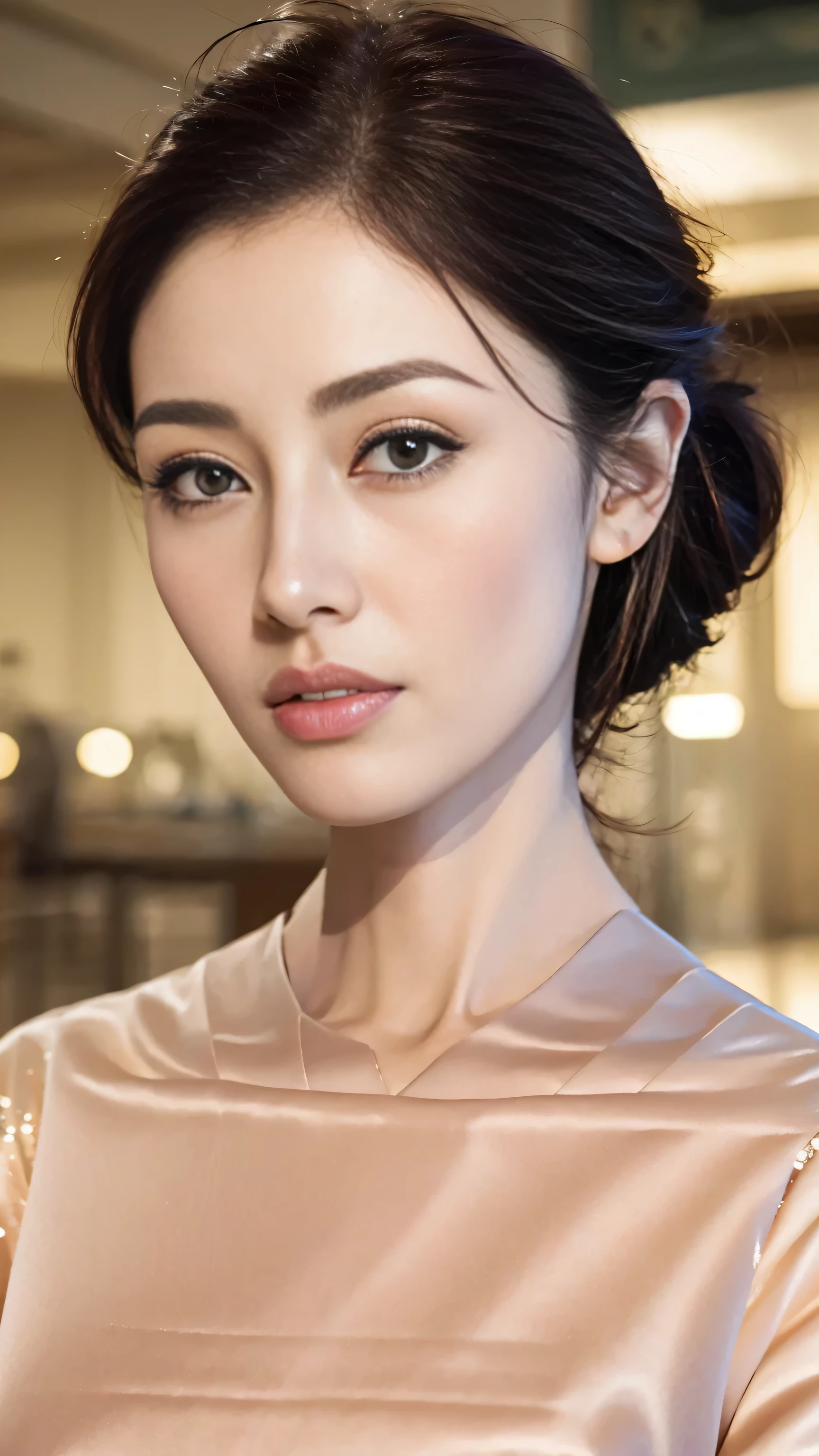 (best quality,4K,8k,high resolution,on the table:1.2),super detailed,actual,beautiful woman,exquisite eyes,Detailed lips,The facial details are particularly rich,long eyelashes,luxury shopping mall,Latest fashion items,a happy expression,(saluting),bright colors,studio lighting